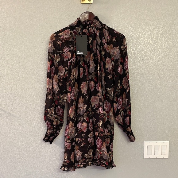 The Kooples Dresses & Skirts - The Kooples Black Floral Long Sleeve Dress